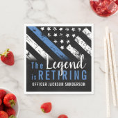 警察の退職パーティー役員の細い青い線 スタンダードランチョンナプキン (インサイチュ)