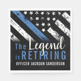 警察の退職パーティー役員の細い青い線 スタンダードランチョンナプキン