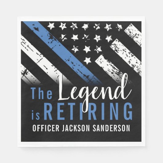 警察の退職パーティー役員の細い青い線 スタンダードランチョンナプキン (正面)