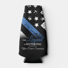 警察の退職パーティー役員の細い青い線 ボトルクーラー