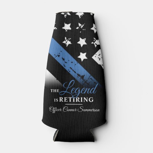 警察の退職パーティー役員の細い青い線 ボトルクーラー (正面)