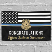 警察の退職パーティー薄い青い線 横断幕