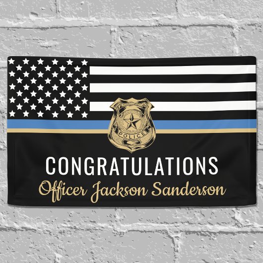 警察の退職パーティー薄い青い線 横断幕