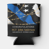 警察の退職パーティー金ゴールド薄い青い線 缶クーラー (正面)