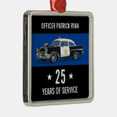 警察の退職ビンテージカーモノグラム名の年 メタルオーナメント (右)