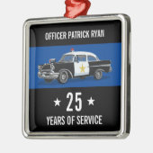 警察の退職ビンテージカーモノグラム名の年 メタルオーナメント (左)