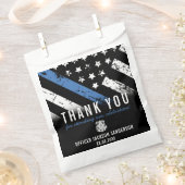 警察の退職ブルーライン国旗ありがとう フェイバーバッグ (クリップ留めされた状態)