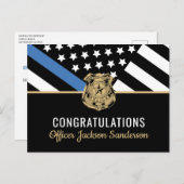 警察の退職ブルーライン旗法執行部 インビテーションポストカード (正面/裏面)