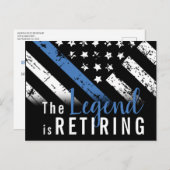 警察の退職ブルーライン旗法執行部 インビテーションポストカード (正面/裏面)