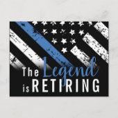 警察の退職ブルーライン旗法執行部 インビテーションポストカード (正面)