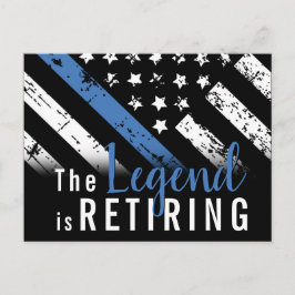 警察の退職ブルーライン旗法執行部 インビテーションポストカード