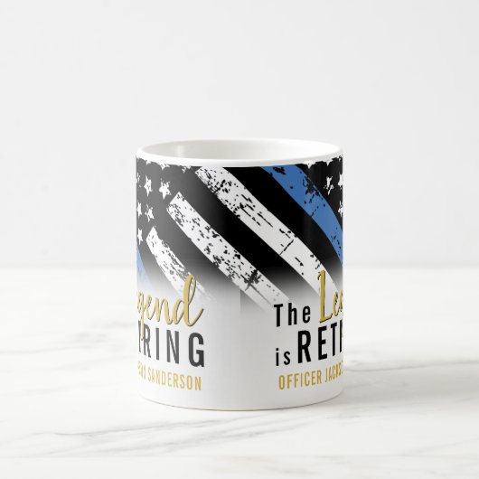警察の退職ブルーライン旗法執行部 コーヒーマグカップ (中央)
