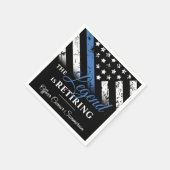 警察の退職ブルーライン旗法執行部 スタンダードカクテルナプキン (角)