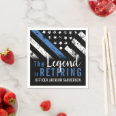 警察の退職ブルーライン旗法執行部 スタンダードカクテルナプキン (インサイチュ)