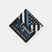 警察の退職ブルーライン旗法執行部 スタンダードカクテルナプキン (角)