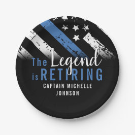 警察の退職ブルーライン旗法執行部 ペーパープレート