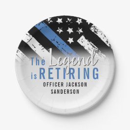 警察の退職ブルーライン旗法執行部 ペーパープレート