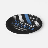 警察の退職ブルーライン旗法執行部 ペーパープレート (アングル)