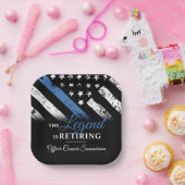 警察の退職ブルーライン旗法執行部 ペーパープレート (パーティー)