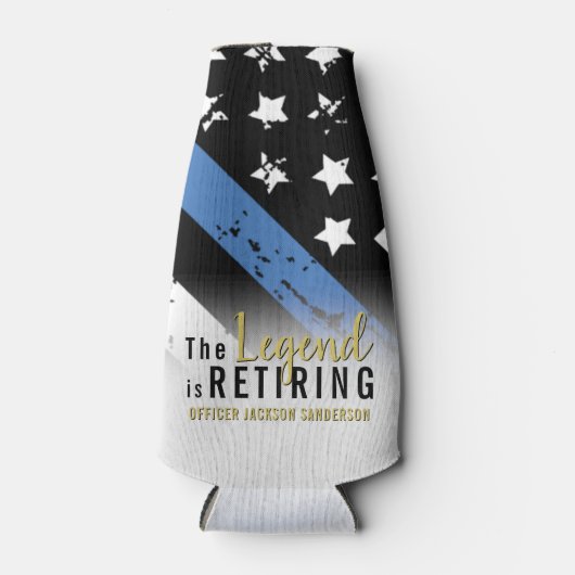 警察の退職ブルーライン旗法執行部 ボトルクーラー (正面)