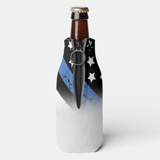 警察の退職ブルーライン旗法執行部 ボトルクーラー (ボトル裏面)