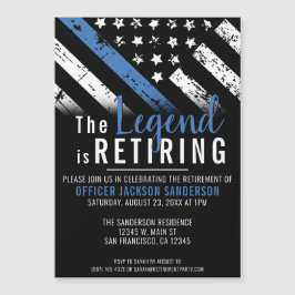 警察の退職ブルーライン旗法執行部 マグネット招待状