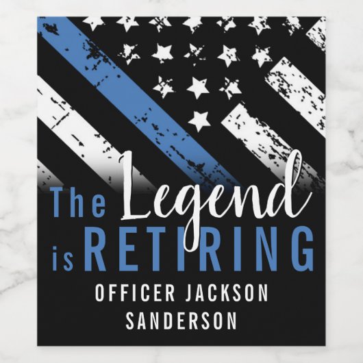 警察の退職ブルーライン旗法執行部 ワインラベル (シングルラベル)