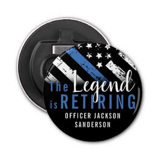 警察の退職ブルーライン旗法執行部 栓抜き (正面)