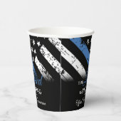 警察の退職ブルーライン旗法執行部 紙コップ (右)