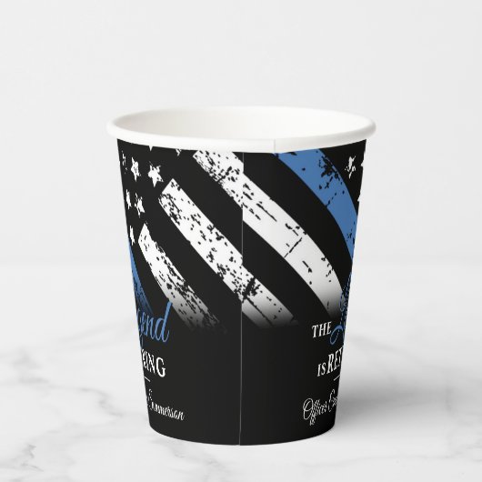 警察の退職ブルーライン旗法執行部 紙コップ (右)