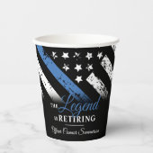 警察の退職ブルーライン旗法執行部 紙コップ (正面)