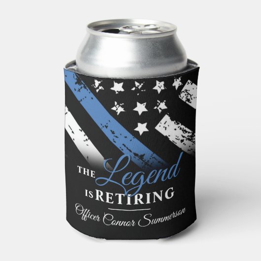 警察の退職ブルーライン旗法執行部 缶クーラー (缶正面)