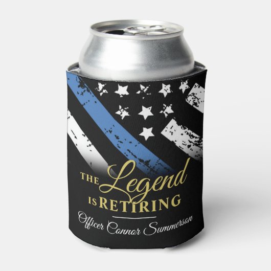 警察の退職ブルーライン旗法執行部 缶クーラー (缶正面)