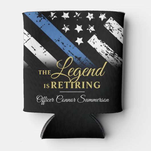 警察の退職ブルーライン旗法執行部 缶クーラー (正面)