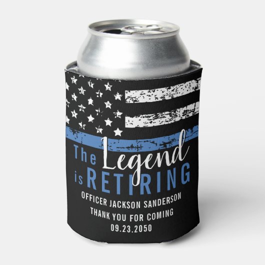 警察の退職ブルーライン旗法執行部 缶クーラー (缶正面)