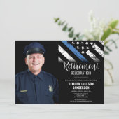 警察の退職ブルーライン法執行写真 招待状 (スタンド正面)