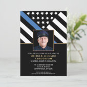 警察の退職ブルーライン法執行写真 招待状 (スタンド正面)