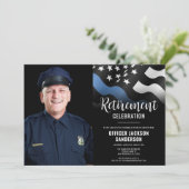 警察の退職ブルーライン法執行写真 招待状 (スタンド正面)