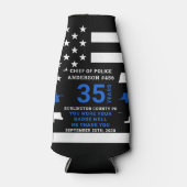 警察の退職年数の細い青い線 ボトルクーラー (正面)