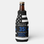 警察の退職年数の細い青い線 ボトルクーラー (ボトル正面)