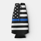 警察の退職年数の細い青い線 ボトルクーラー (裏面)