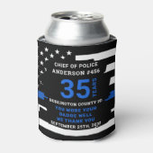 警察の退職年数の細い青い線 缶クーラー (缶正面)