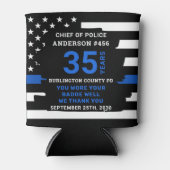 警察の退職年数の細い青い線 缶クーラー (正面)