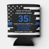 警察の退職年数の細い青い線 缶クーラー (裏面)