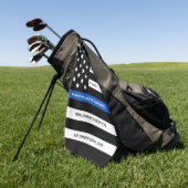 警察の退職後パーソナライズされたの細いブルーライン ゴルフタオル (グリーン)