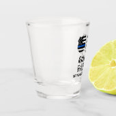 警察の退職後パーソナライズされたの細いブルーライン ショットグラス (左)