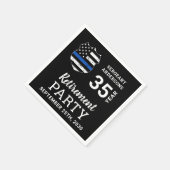 警察の退職後パーソナライズされたの細いブルーライン スタンダードカクテルナプキン (角)