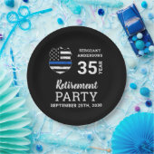 警察の退職後パーソナライズされたの細いブルーライン ペーパープレート (パーティー)