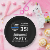 警察の退職後パーソナライズされたの細いブルーライン ペーパープレート (パーティー)