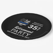 警察の退職後パーソナライズされたの細いブルーライン ペーパープレート (アングル)